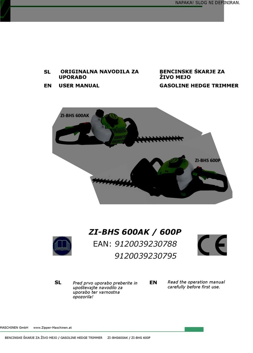 Zipper Mowers ZI-BHS 600AK User manual
