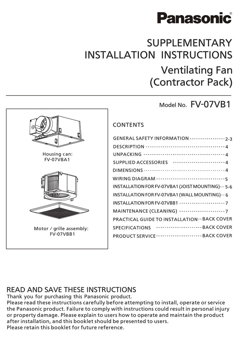 Panasonic FV-07VBA1 User manual