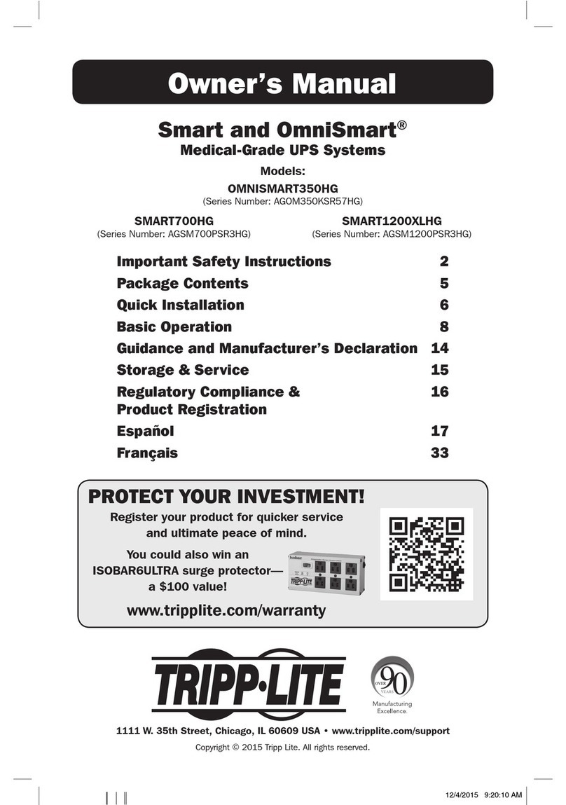Tripp Lite SMART700HG owner's manual
