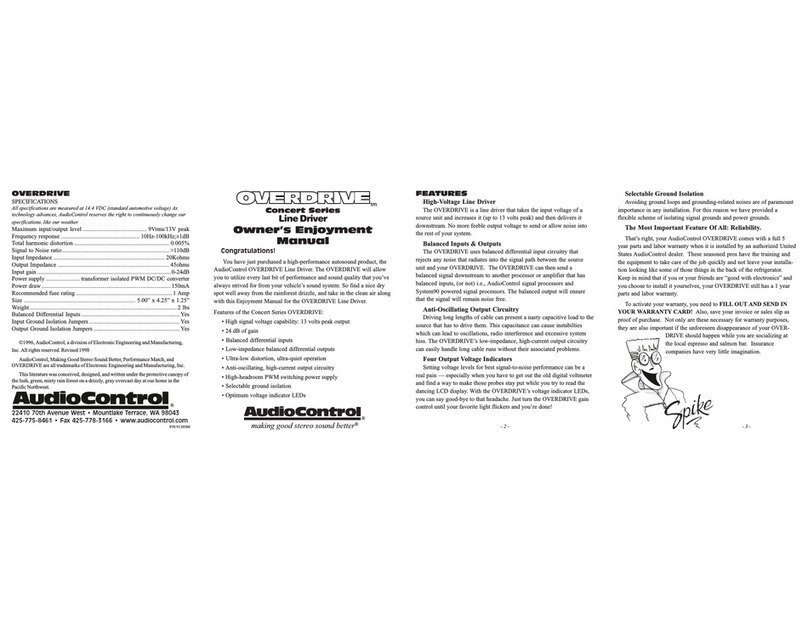 Audio Control Overdrive owner's manual