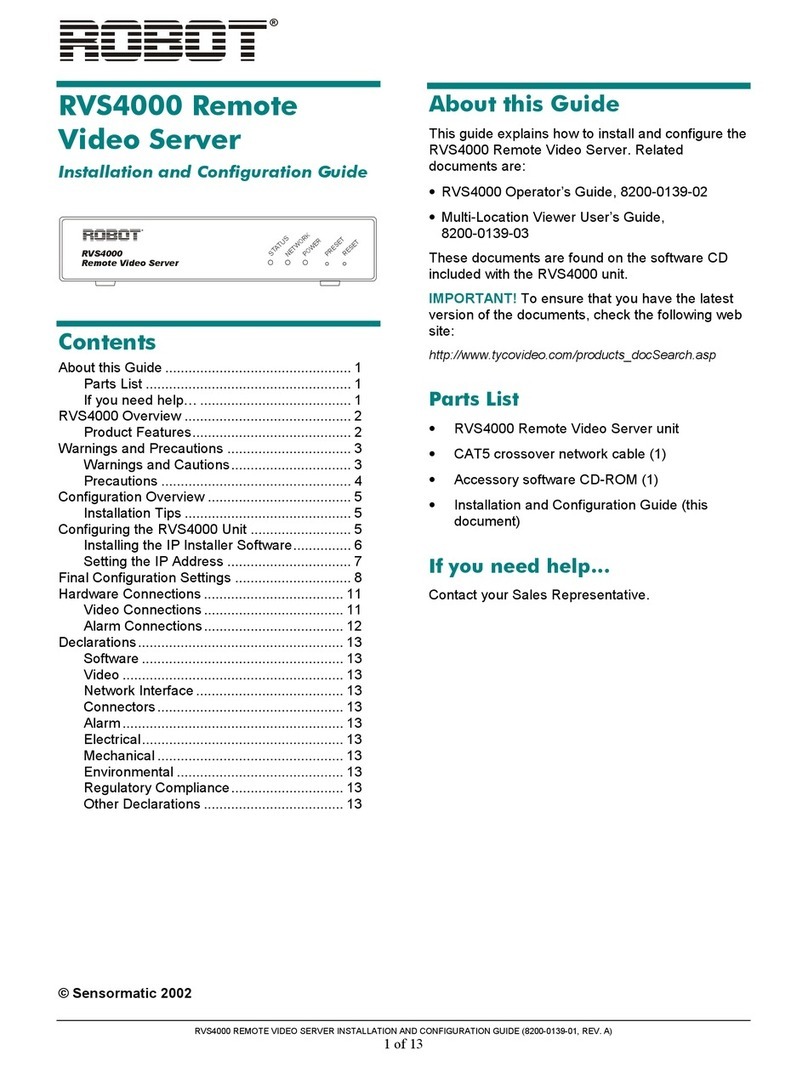 Robot RVS4000 Installation and configuration guide