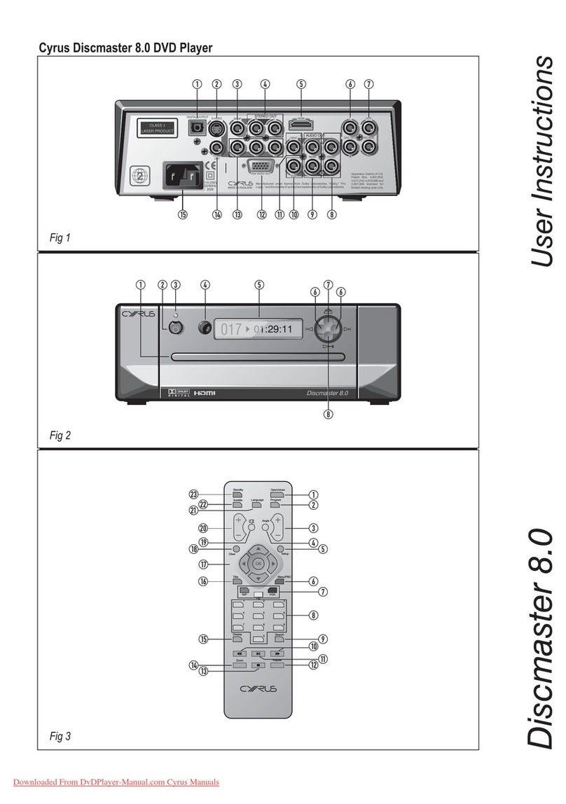 Cyrus Discmaster 8.0 User instructions