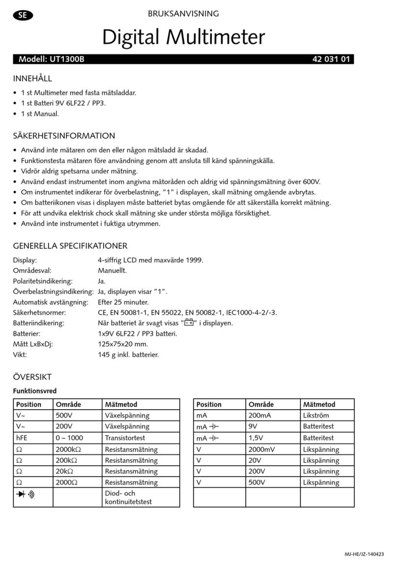 Malmbergs UT1300B instruction manual