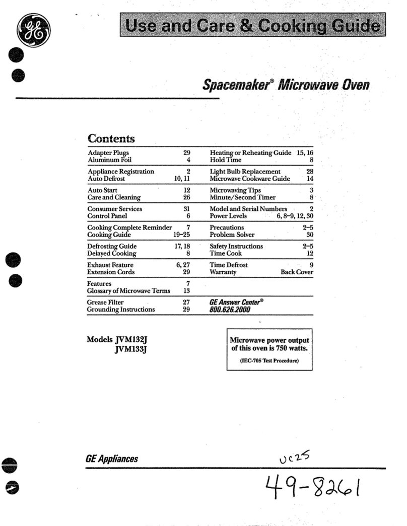 GEAppliances JVM133J Use and care & cooking guide