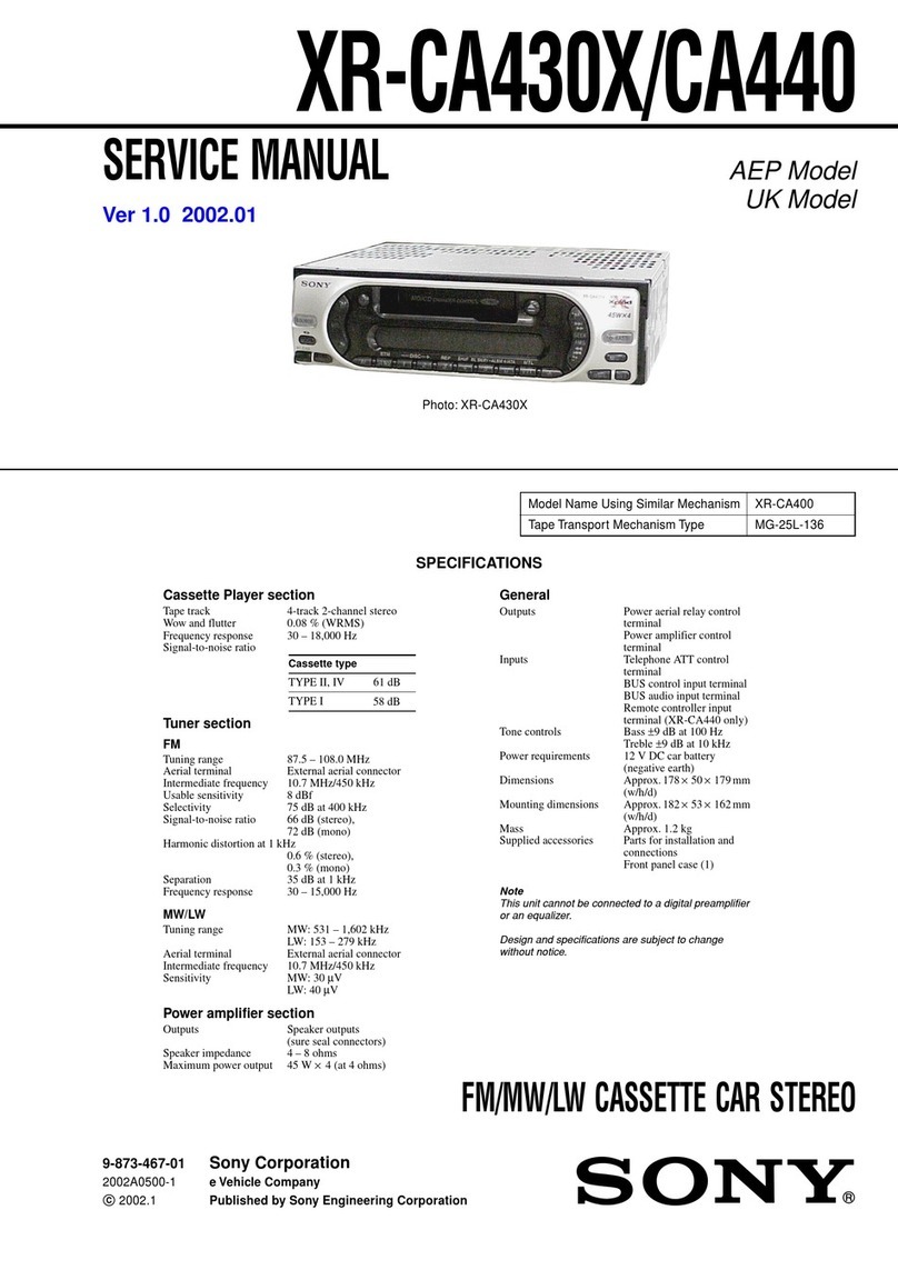 Sony XR-CA430X Service manual