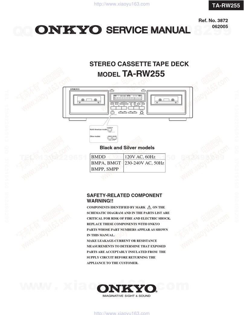 Onkyo TA-RW255 - Dual Cassette Deck User manual Onkyo TA-RW255 - Dual Cassette Deck User manual