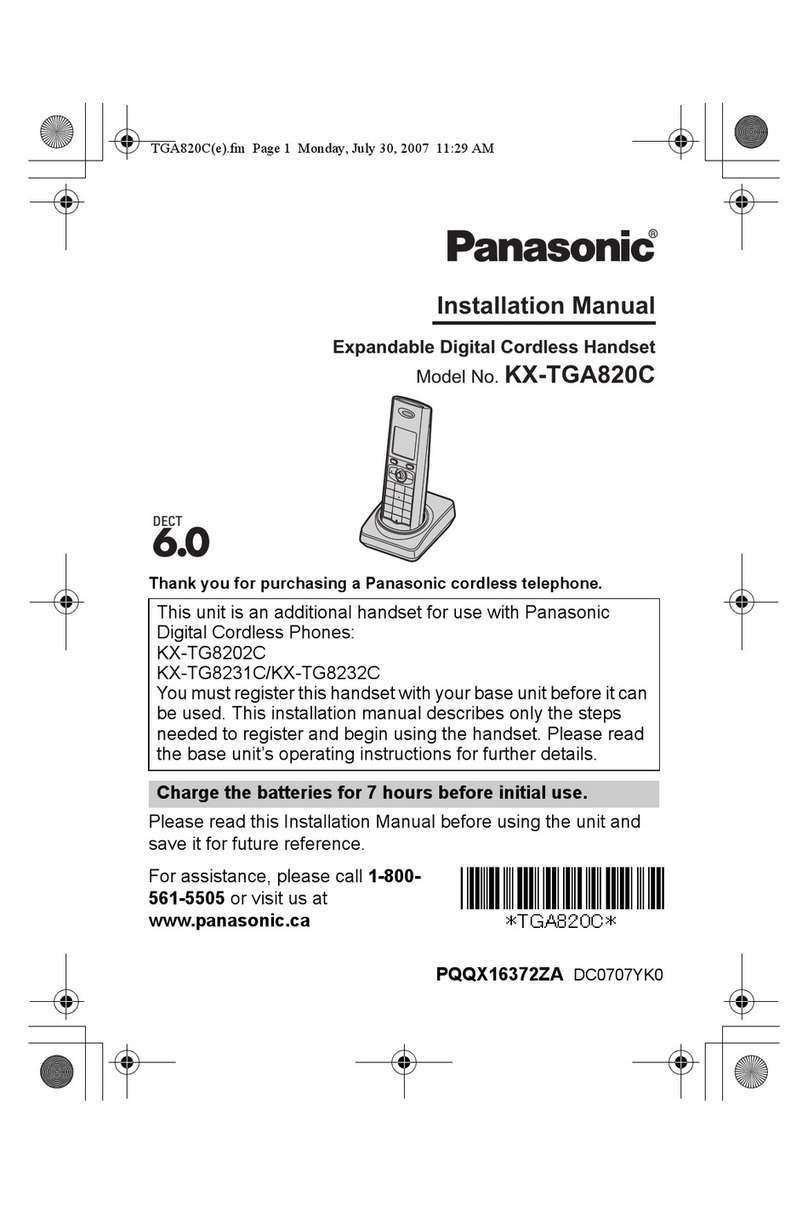 Panasonic KX-TGA820C installation manual
