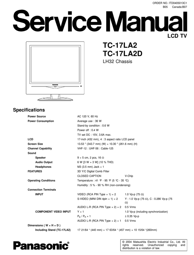 Panasonic TC17LA2 - 17" LCD COLOR TV User manual
