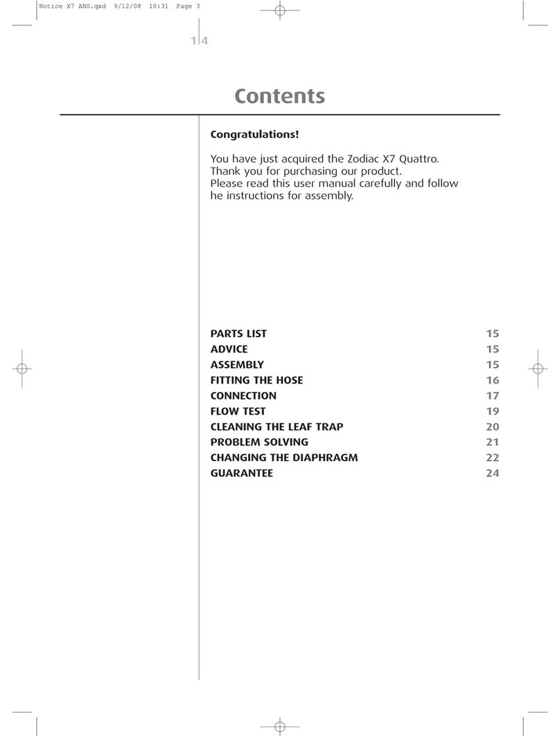 Zodiac Pool Systems X7 Quattro User manual Zodiac Pool Systems X7 Quattro User manual