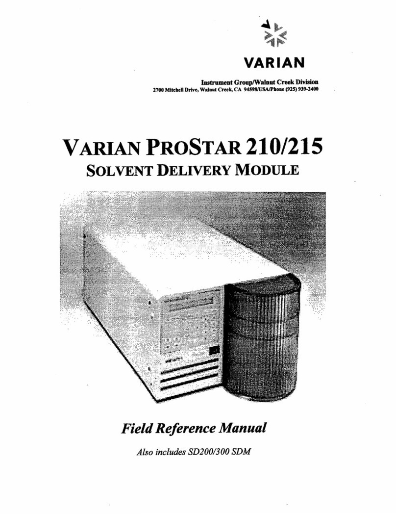 Varian PROSTAR 210 User manual