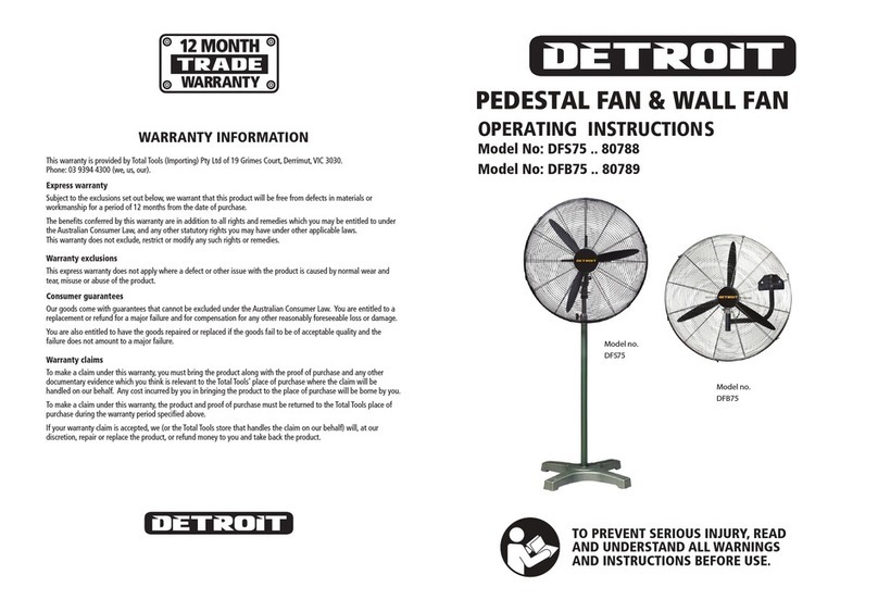 DETROIT DFS75 operating instructions