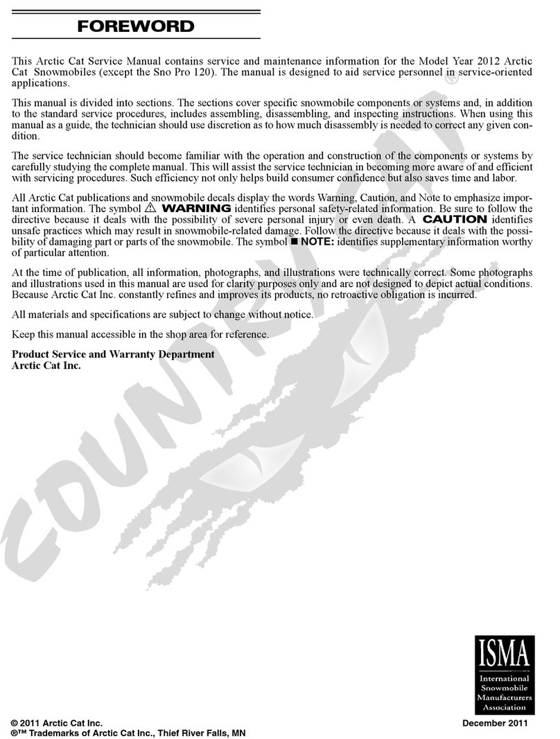 Arctic Cat Sno Pro 120 User manual