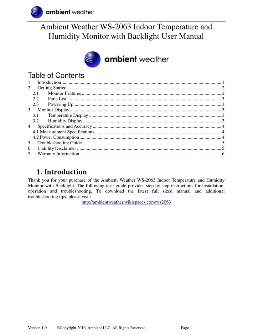 Ambient Weather WS-2063 User manual