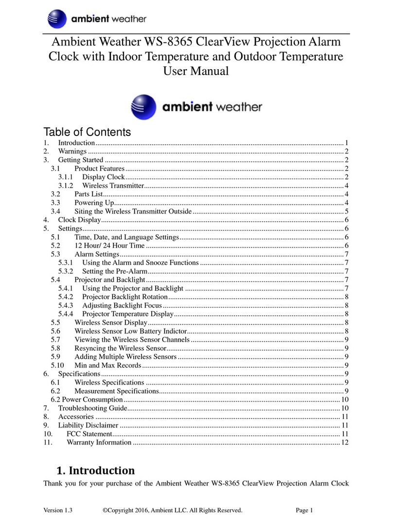 Ambient Weather WS-8365 User manual