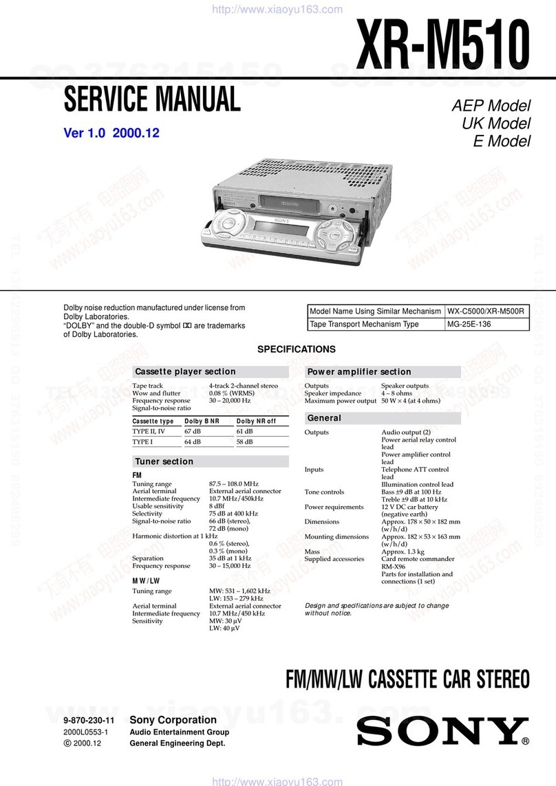 Sony Sony Car Stereo System XR-M510 User manual