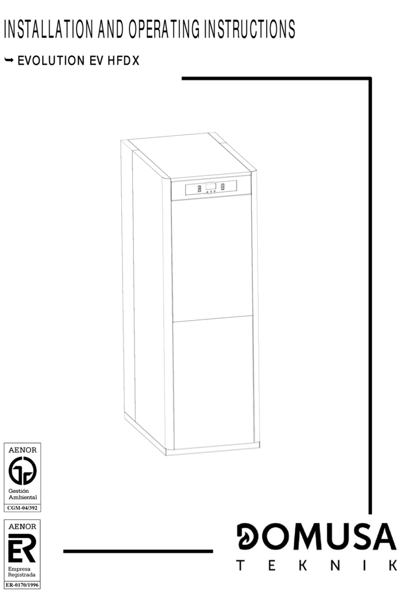 DOMUSA evolution EV HFDX Installation and operating instructions DOMUSA evolution EV HFDX Installation and operating instructions