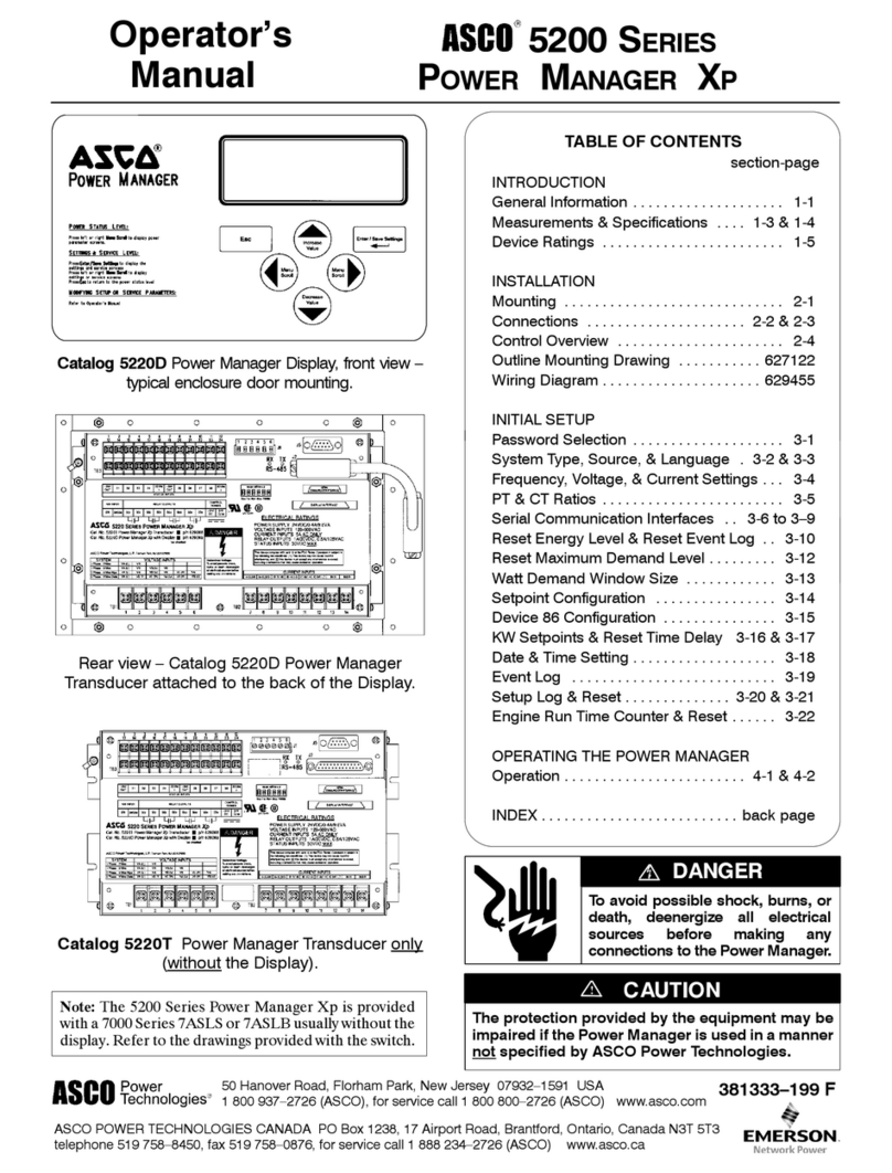 Asco Power Manager Xp 5200 Series Operator's manual