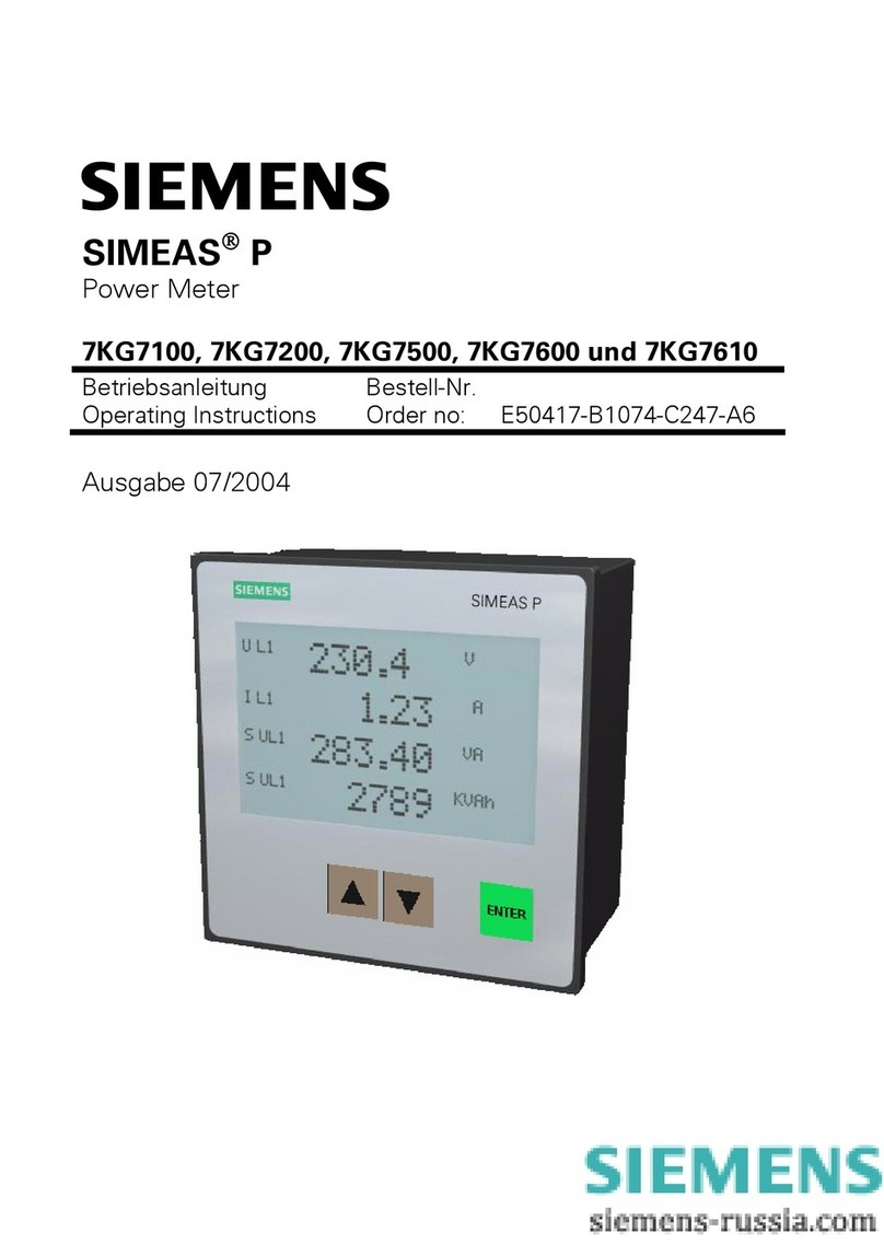 Siemens SIMEAS P 7KG7100 User manual