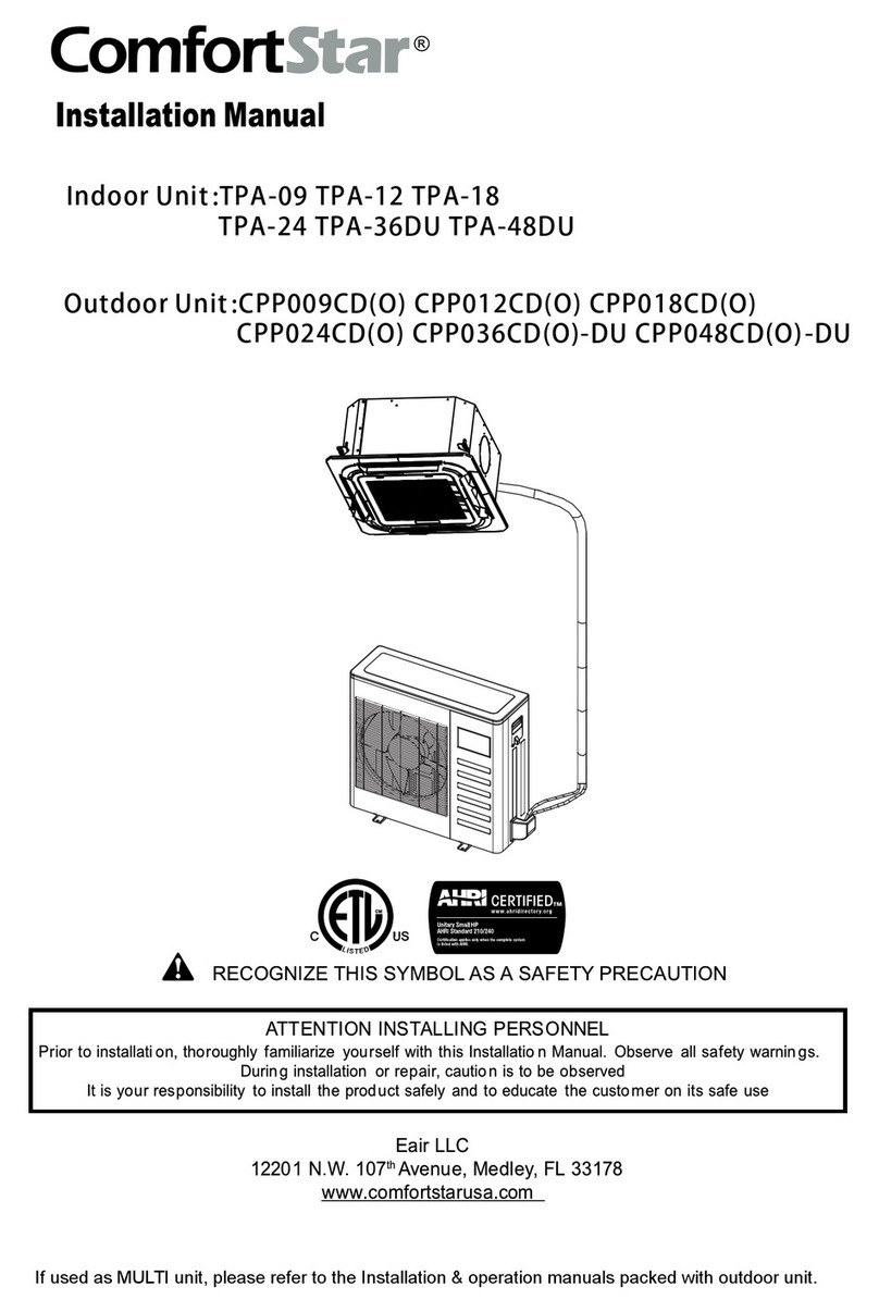 Comfort Star Indoor Unit :TPA-09 User manual