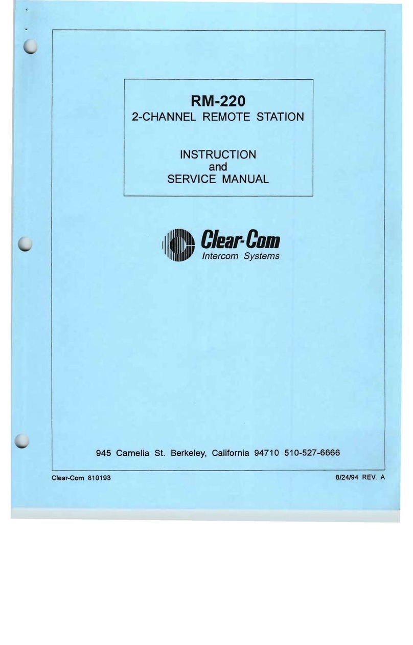 Clear-Com PM-220 Troubleshooting guide
