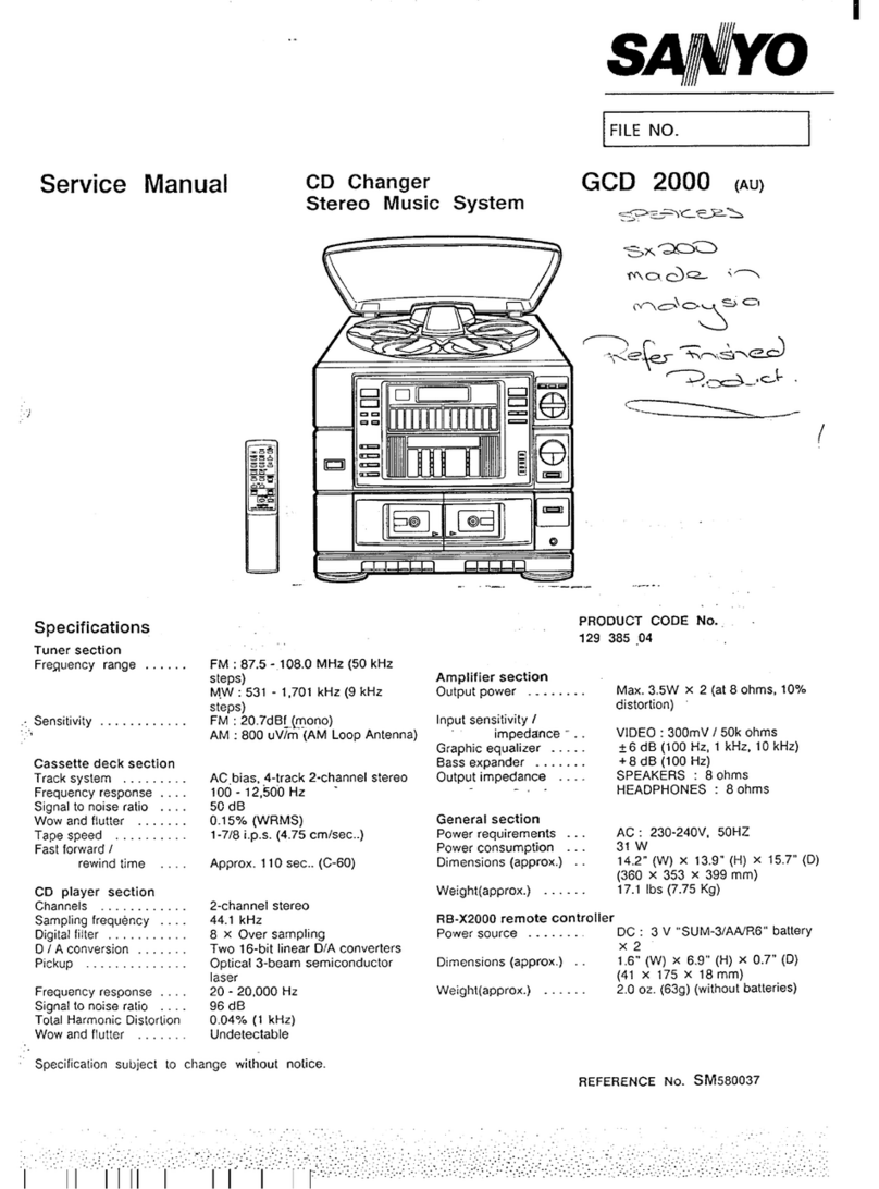 Sanyo GCD2000 User manual Sanyo GCD2000 User manual