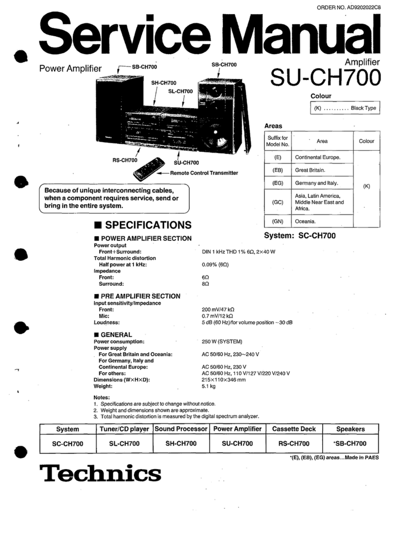 Technics SU-CH700 User manual Technics SU-CH700 User manual