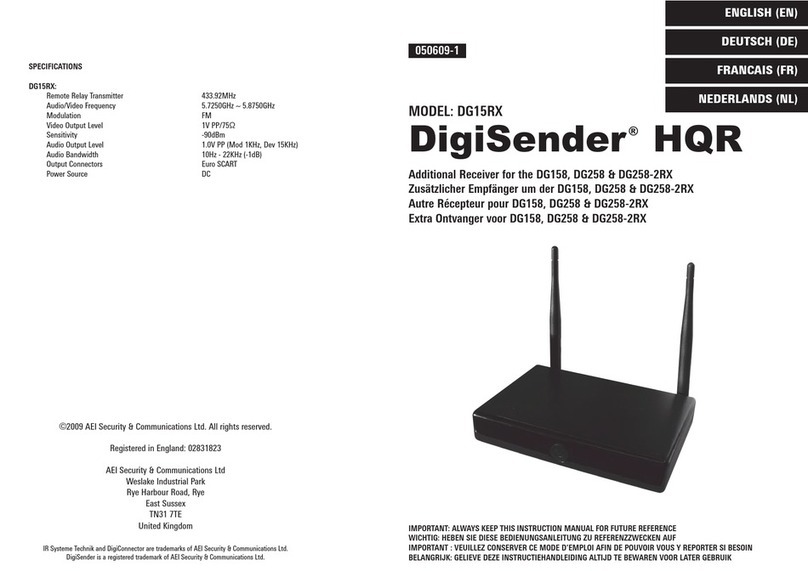 AEI Security & Communications DigiSender HQR DG15RX Installaton guide