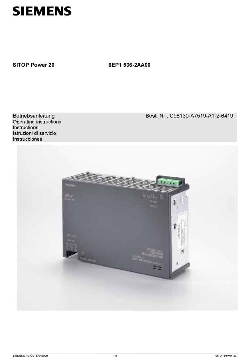 Siemens SITOP Power 20 6EP1 536-2AA00 operating instructions Siemens SITOP Power 20 6EP1 536-2AA00 operating instructions