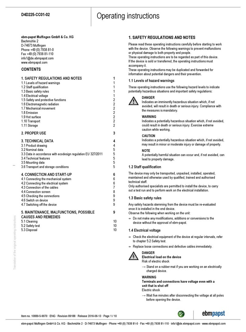 Ebmpapst D4D225-CC01-02 operating instructions