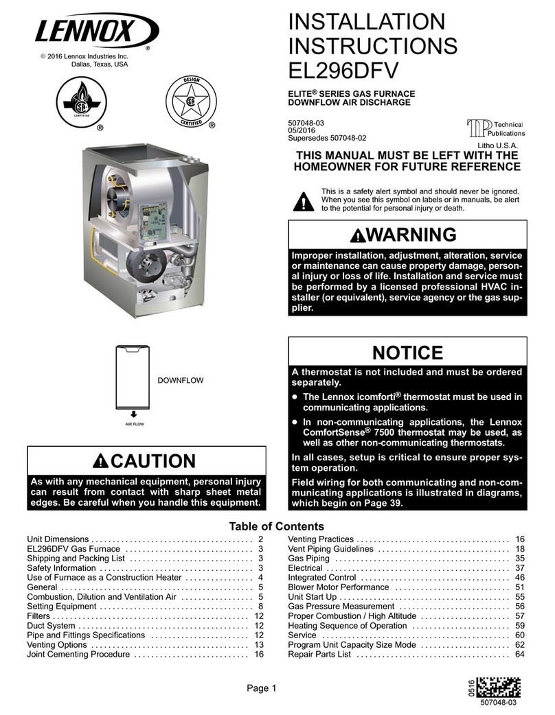 Lennox EL296DFV SERIES User manual