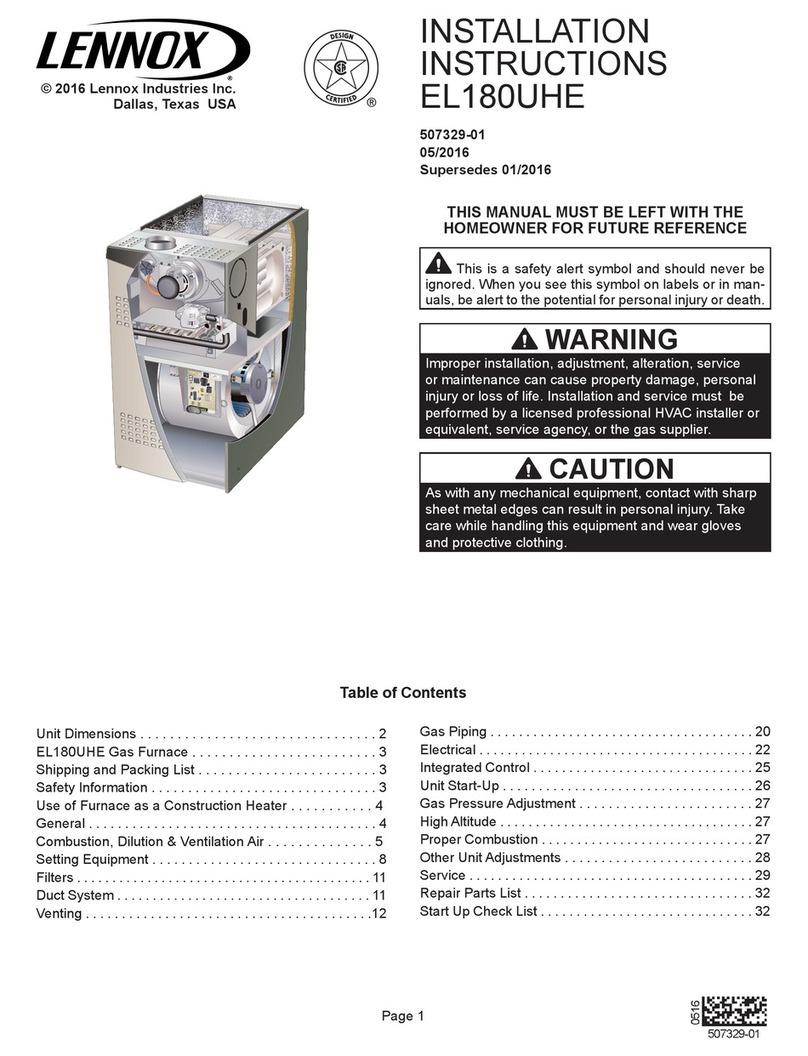 Lennox EL180UHE SERIES User manual