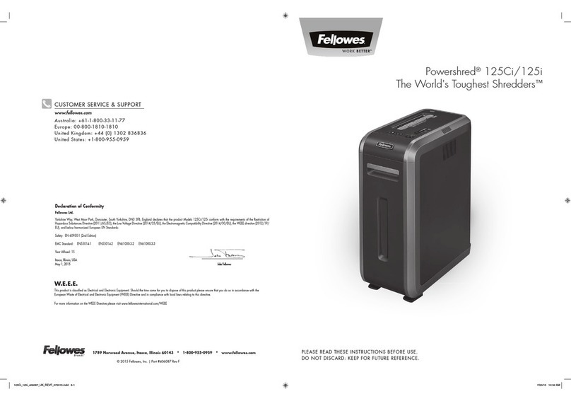 Fellowes POWERSHRED 125Ci instructions