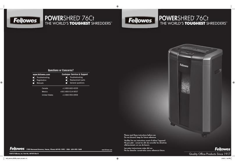 Fellowes POWERSHRED 76Ct User manual
