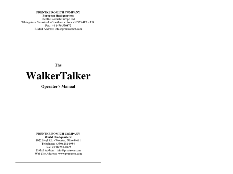Prentke Romich Company walkertalker User manual