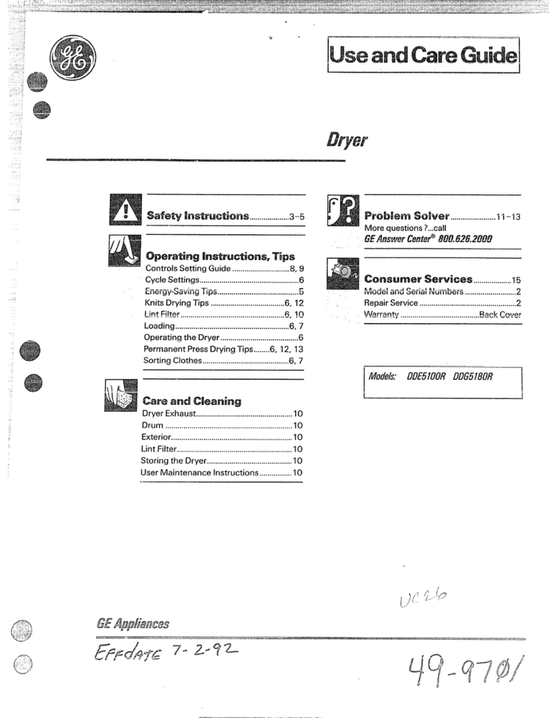 GEAppliances DDE5100R User manual