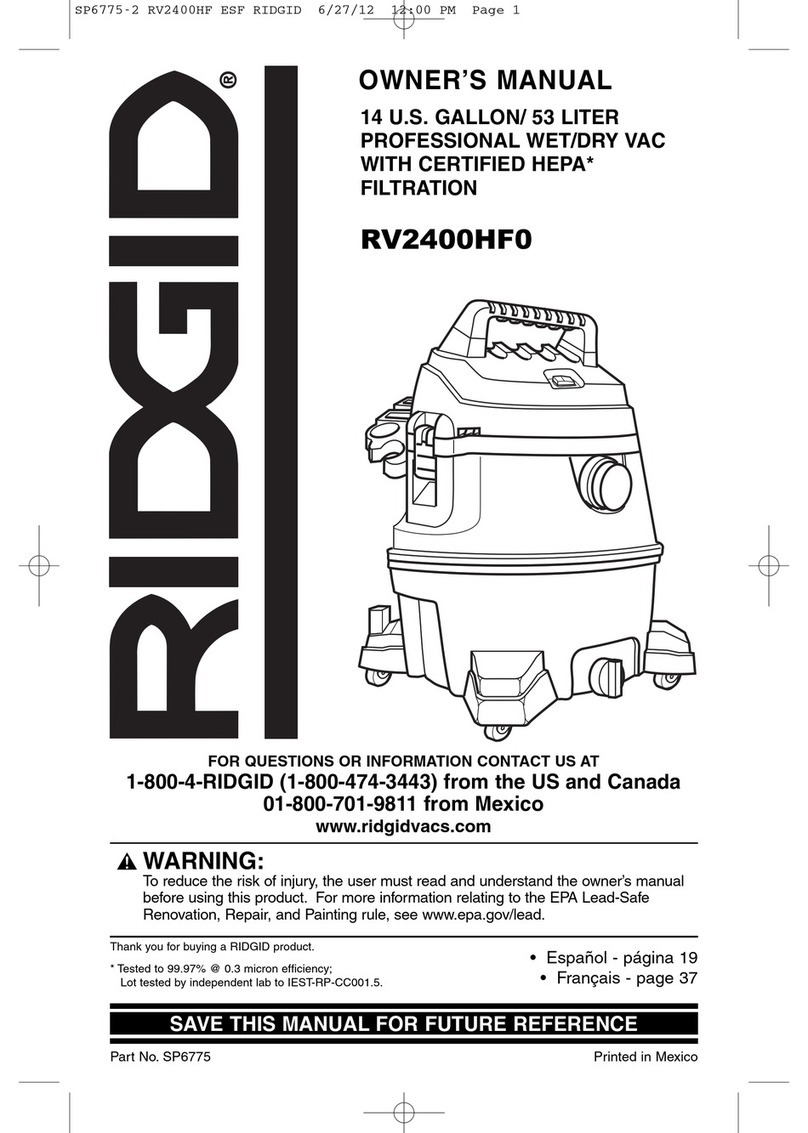 RIDGID RV2400HF0 User manual