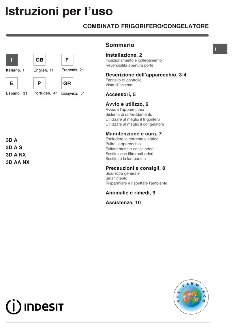 Indesit 3D AA NX operating instructions