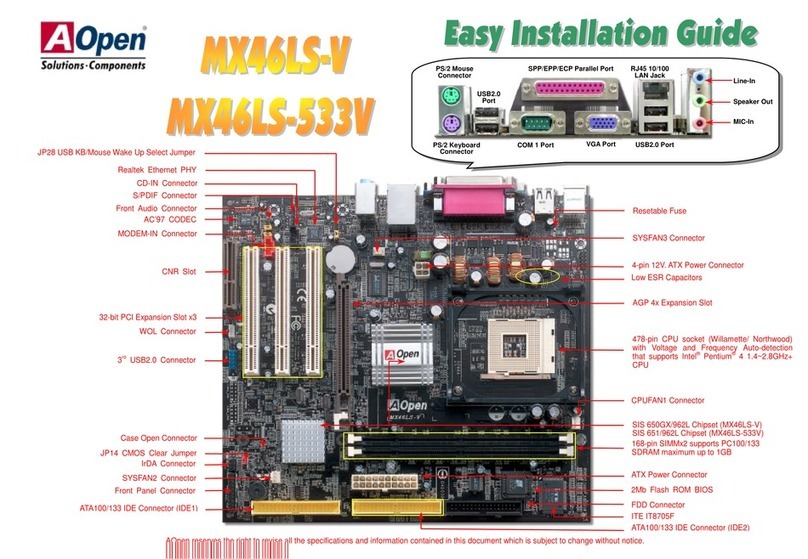 AOpen MX46LS-V Easy installation guide