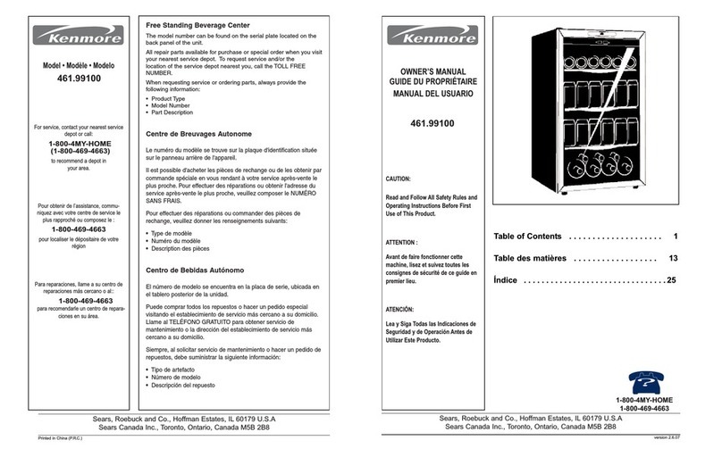 Kenmore 461.99100 owner's manual