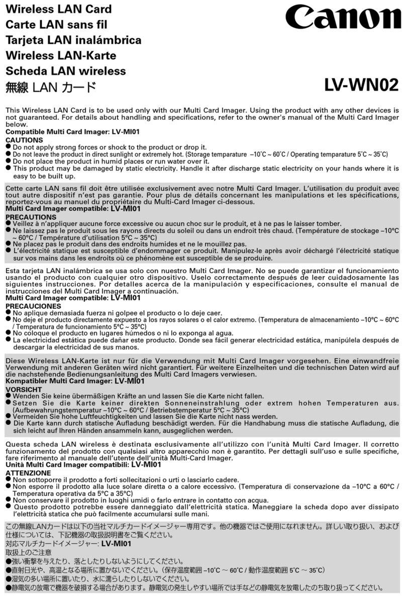 Canon LV-WN02 User manual Canon LV-WN02 User manual