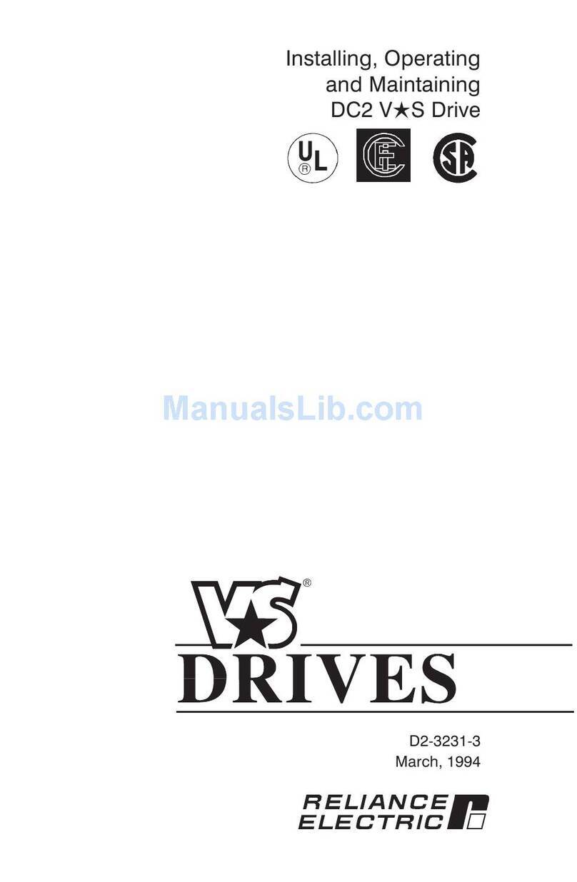 Reliance electric DC2 VS series Installation, operation and maintenance guide Reliance electric DC2 VS series Installation, operation and maintenance guide