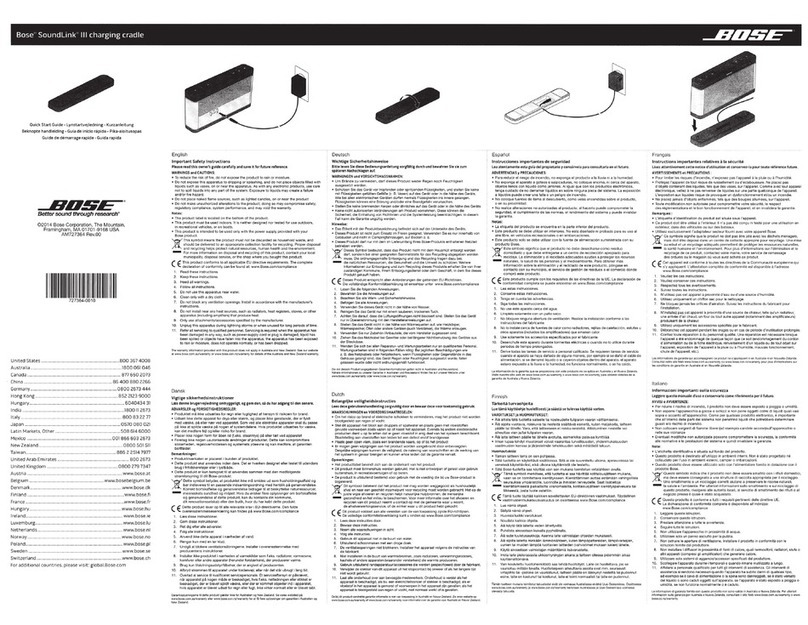 Bose SoundLink Bluetooth speaker III User manual
