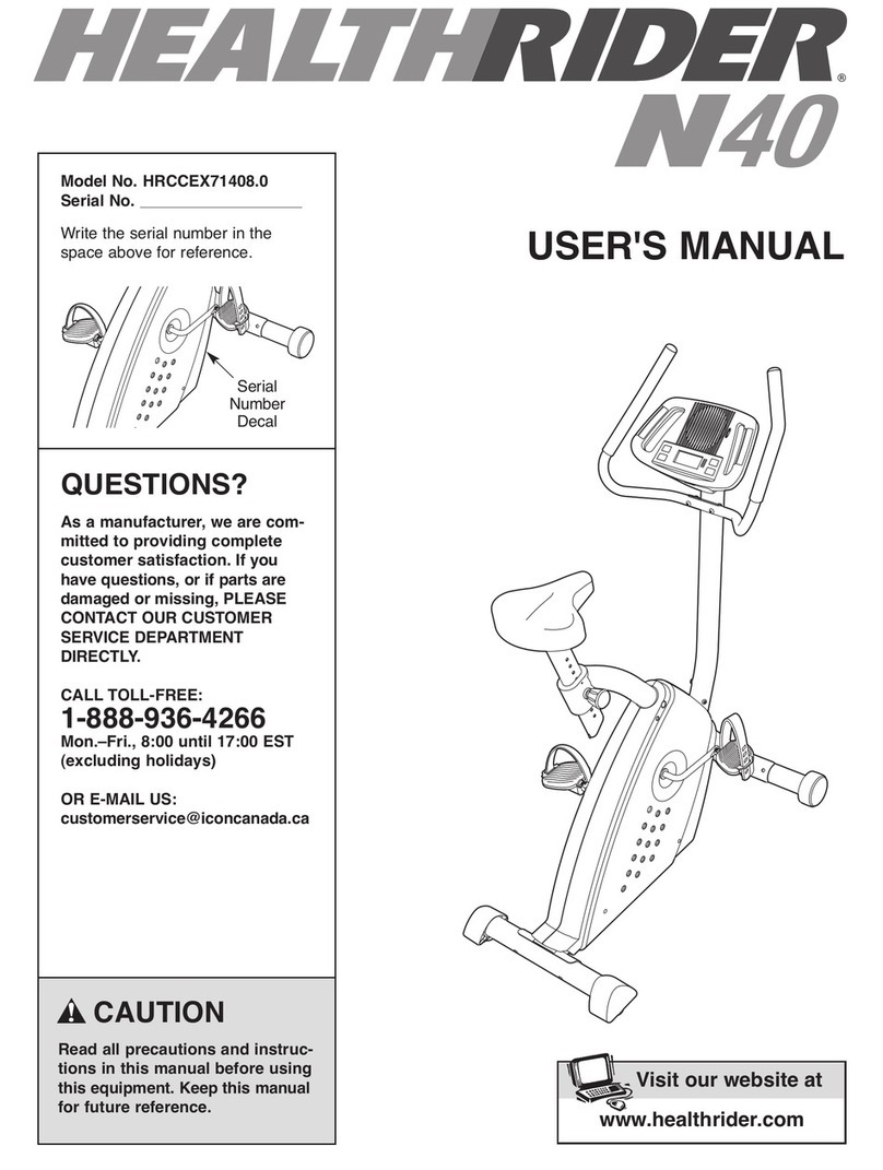 HEALTH RIDER N40 user manual