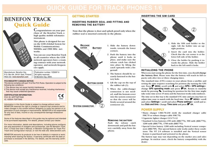 Benefon Track One User manual