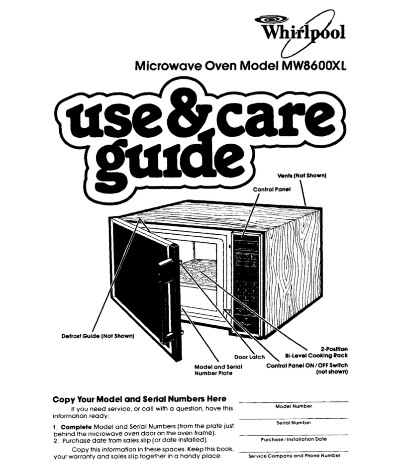 Whirlpool MW8600XL User manual
