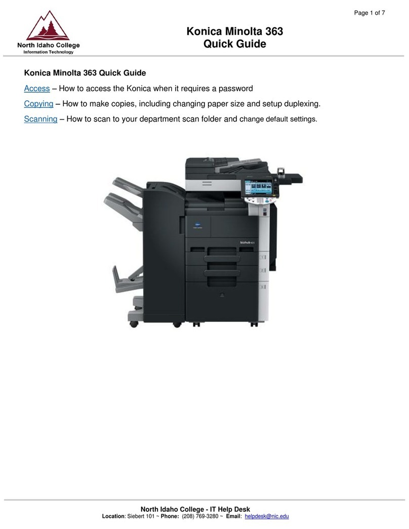Konica Minolta bizhub 363 quick guide
