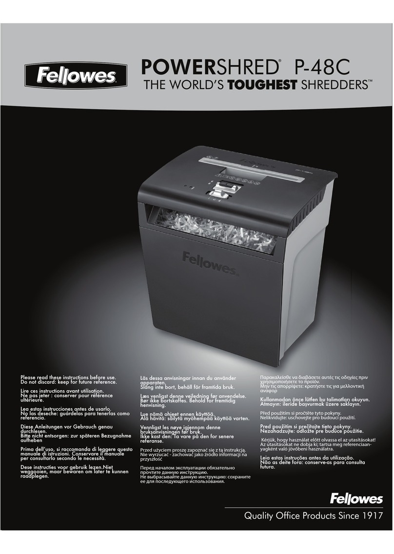 Fellowes POWERSHRED P-48C Instructlon manual
