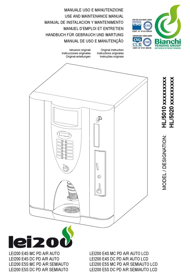BIANCHI VENDING LEI200 E4S MC PD A/R AUTO User manual BIANCHI VENDING LEI200 E4S MC PD A/R AUTO User manual