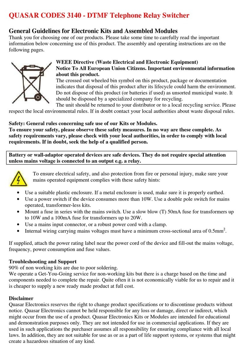 Quasar 3140 user manual