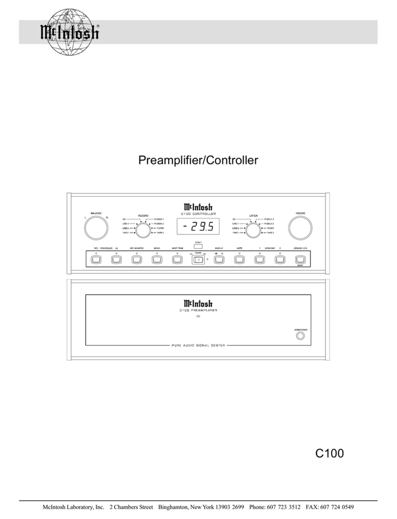 McIntosh C100 User manual
